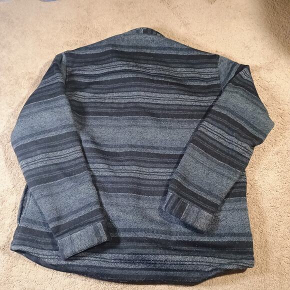 Iceburg Outerwear Heavy Lined Fleece Jacket Men's L Button Snaps and Stripes - Picture 4 of 9